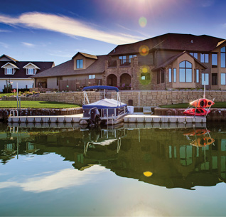 Residential dock system by a large home