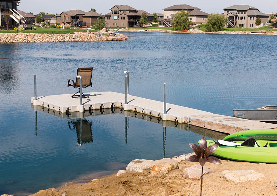 small floating dock at a home