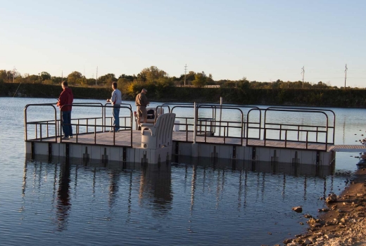 Fishing on a lake state park dock