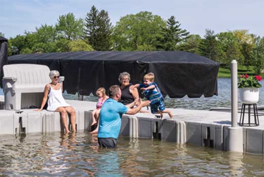 Floating Dock fun time with the family